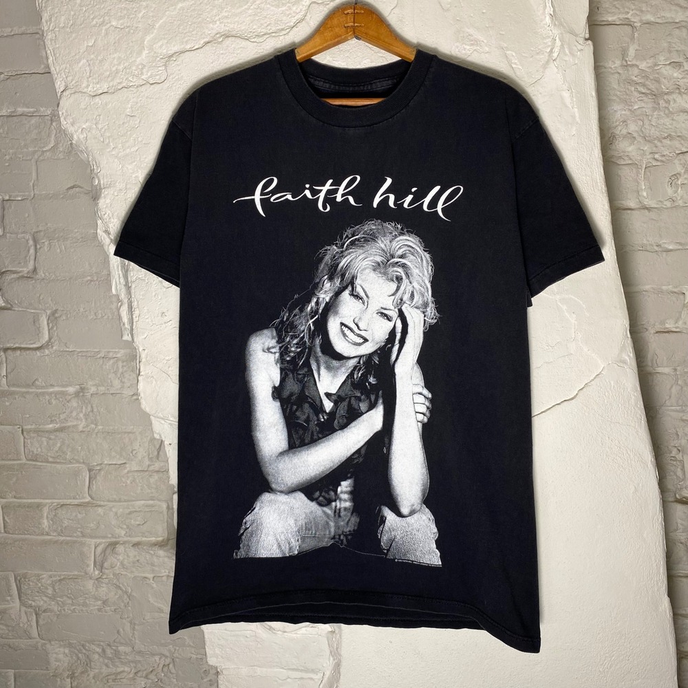 Vintage 1995 Faith Hill It Matters To Me Tour T-Shirt Brockum Black Mens M